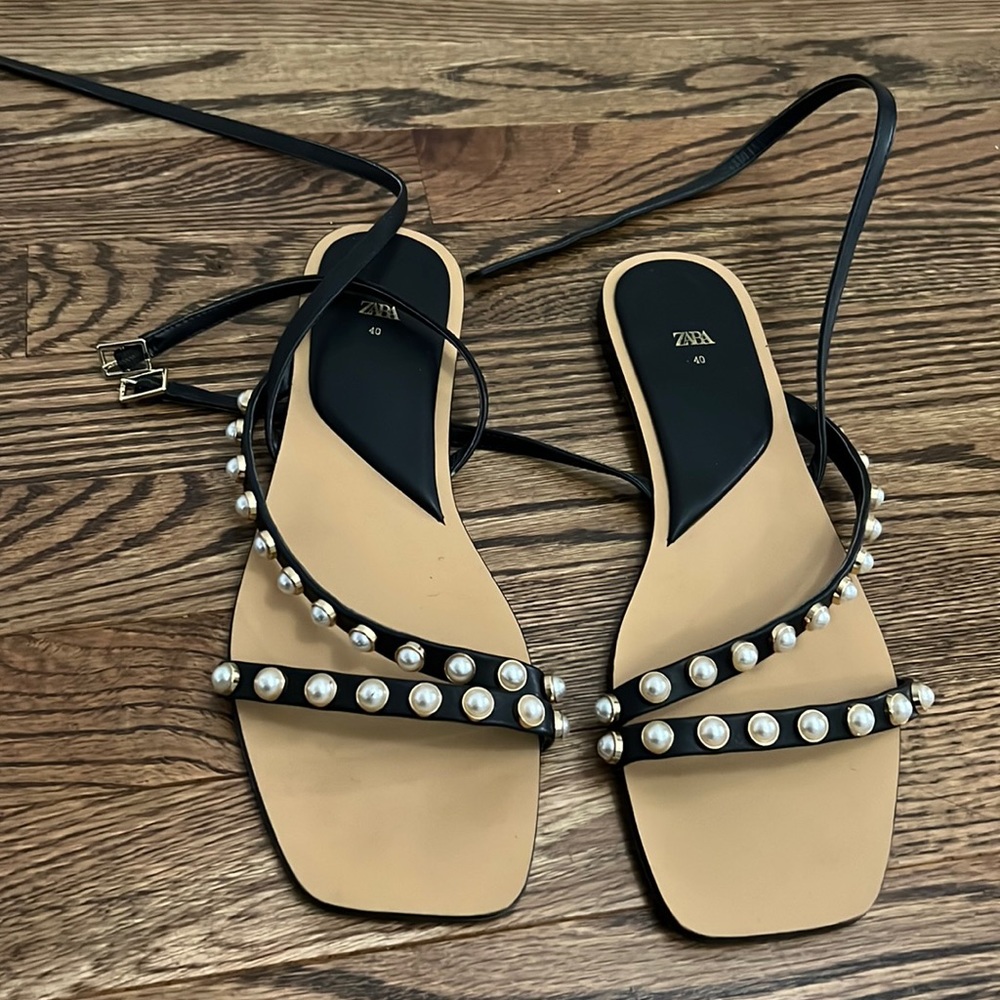 Zara pearl sandals